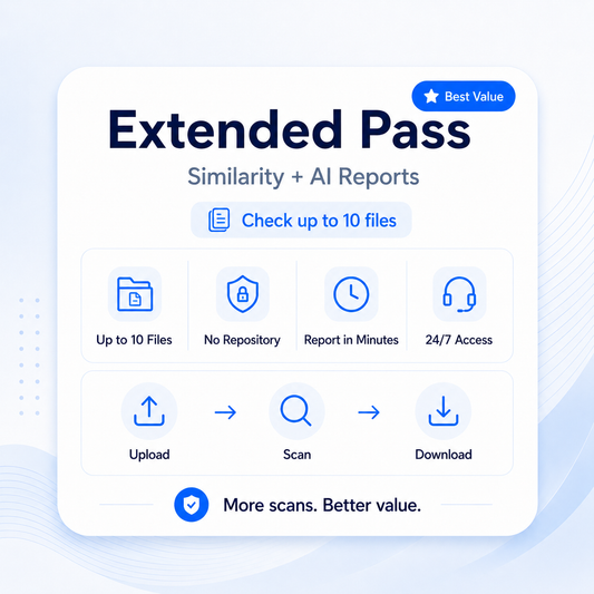 Turnitin AI checker extended pass for up to 10 files with similarity and AI reports